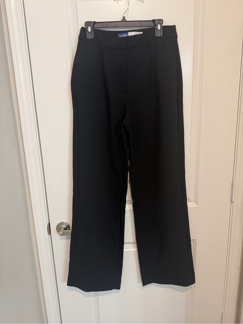 Old Navy Taylor Wide Leg Trousers Sz 6 Tall Black Extra High Rise Pants Office